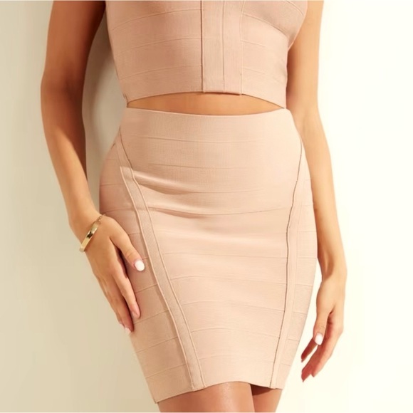 Guess Dresses & Skirts - Elegant Nude Bandage Skirt
